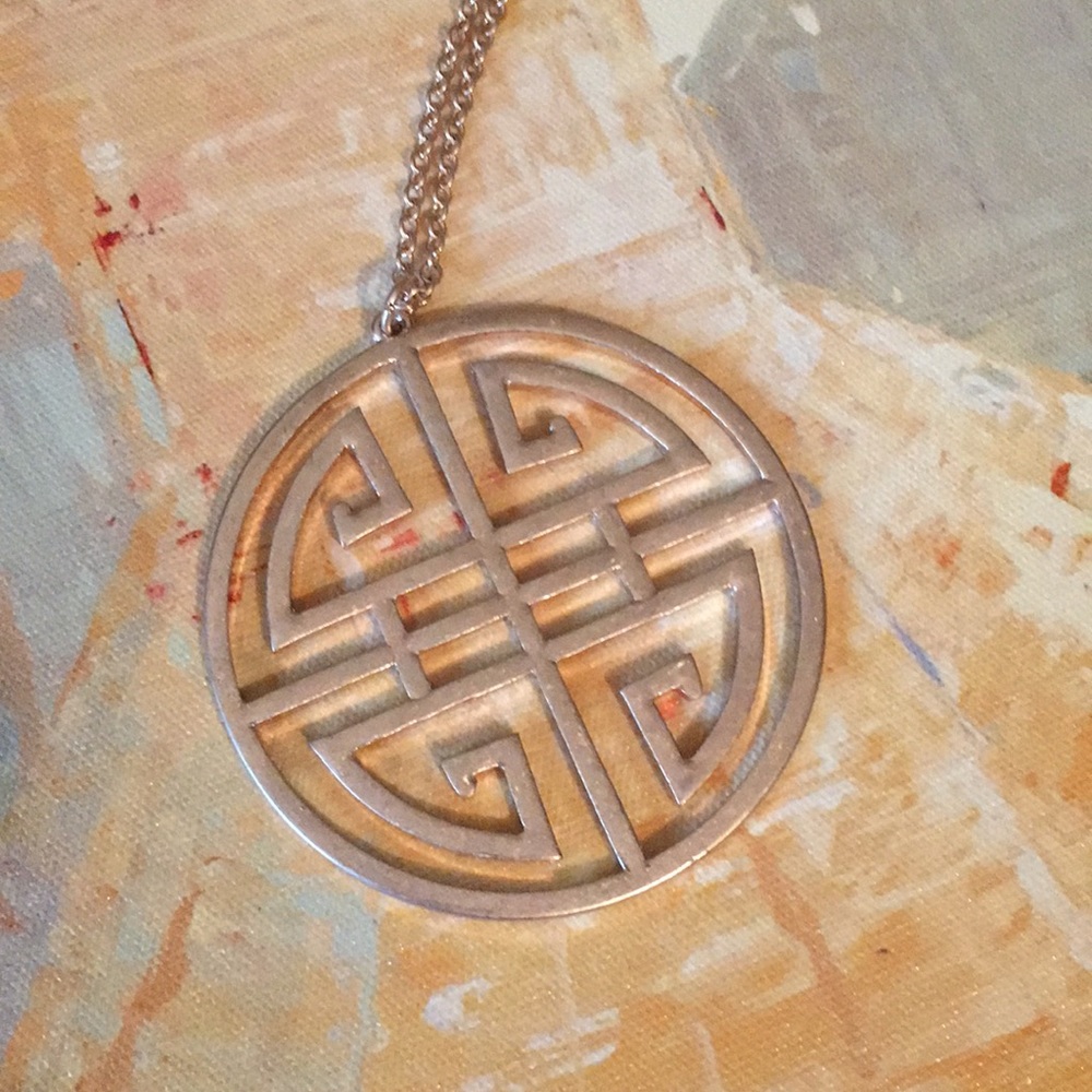 Gold Asian Double Happiness Pendant/Sweater Necklace - Picture 2 of 5